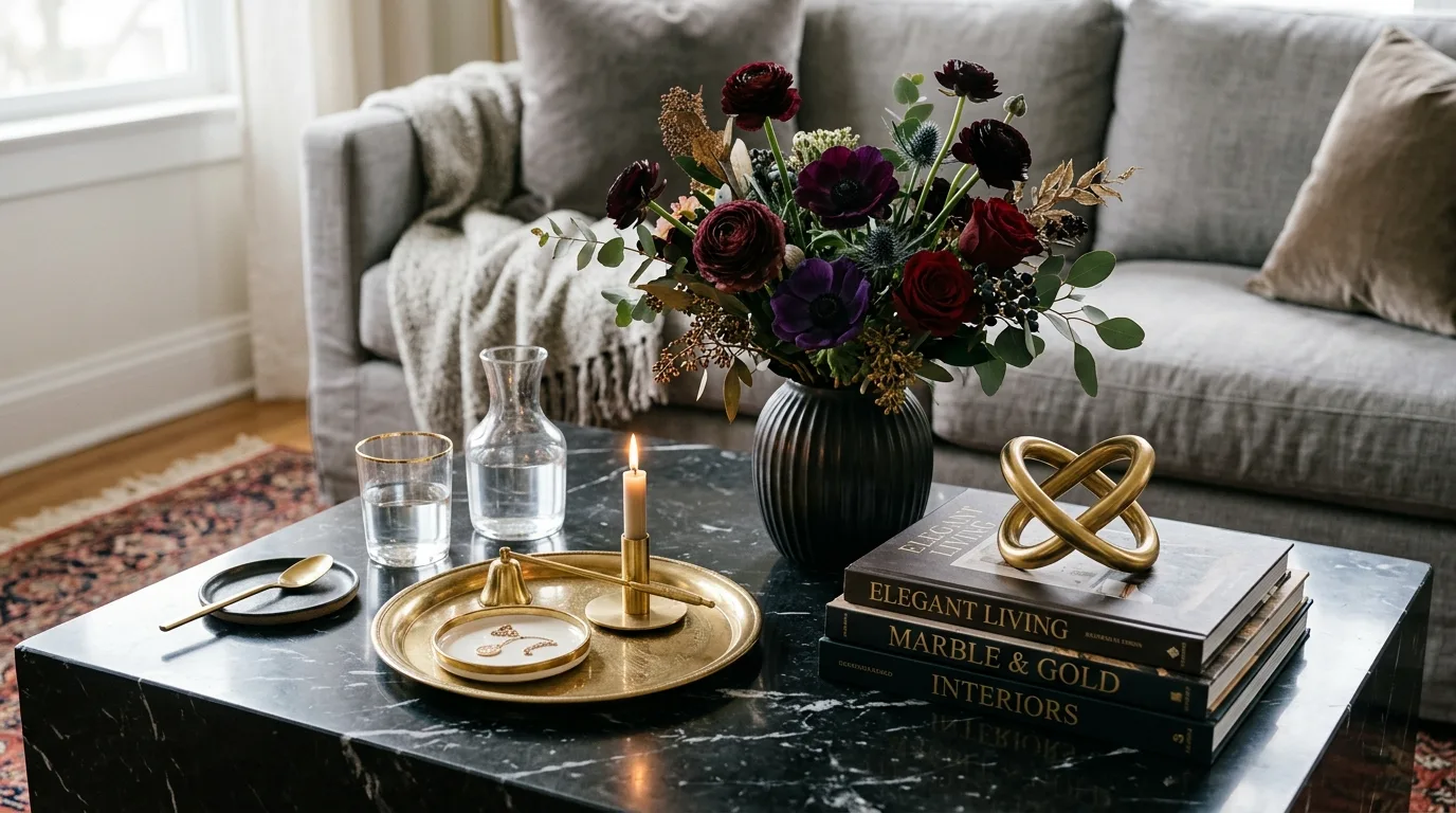 Let the sofa anchor the room with bold comfort inspiration for a moody living room.
